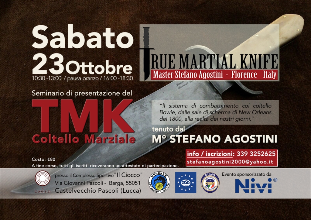 Seminario di TMK , True Martial Knife col M° Stefano Agostini presso il Ciocco.